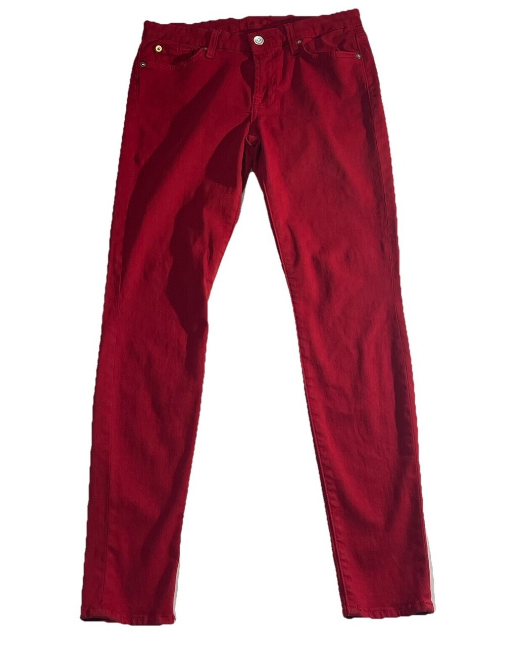 7 For All Mankind Jeans Womens Red Size 29 Ankle Skinny Stretch Chic Streetwear